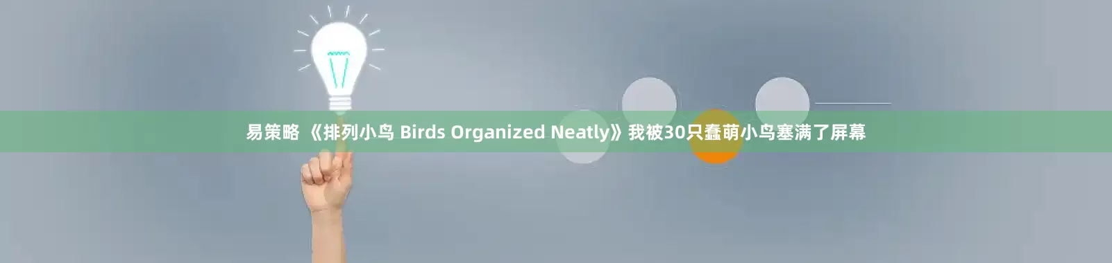 易策略 《排列小鸟 Birds Organized Neatly》我被30只蠢萌小鸟塞满了屏幕